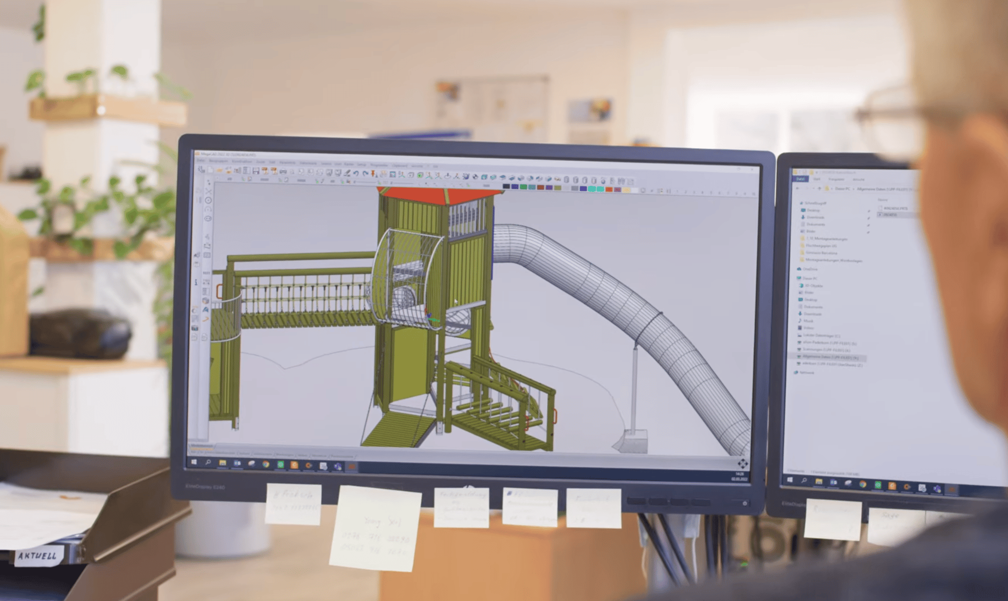 Computer Bildschirm mit Spielplatz 3D Grafik