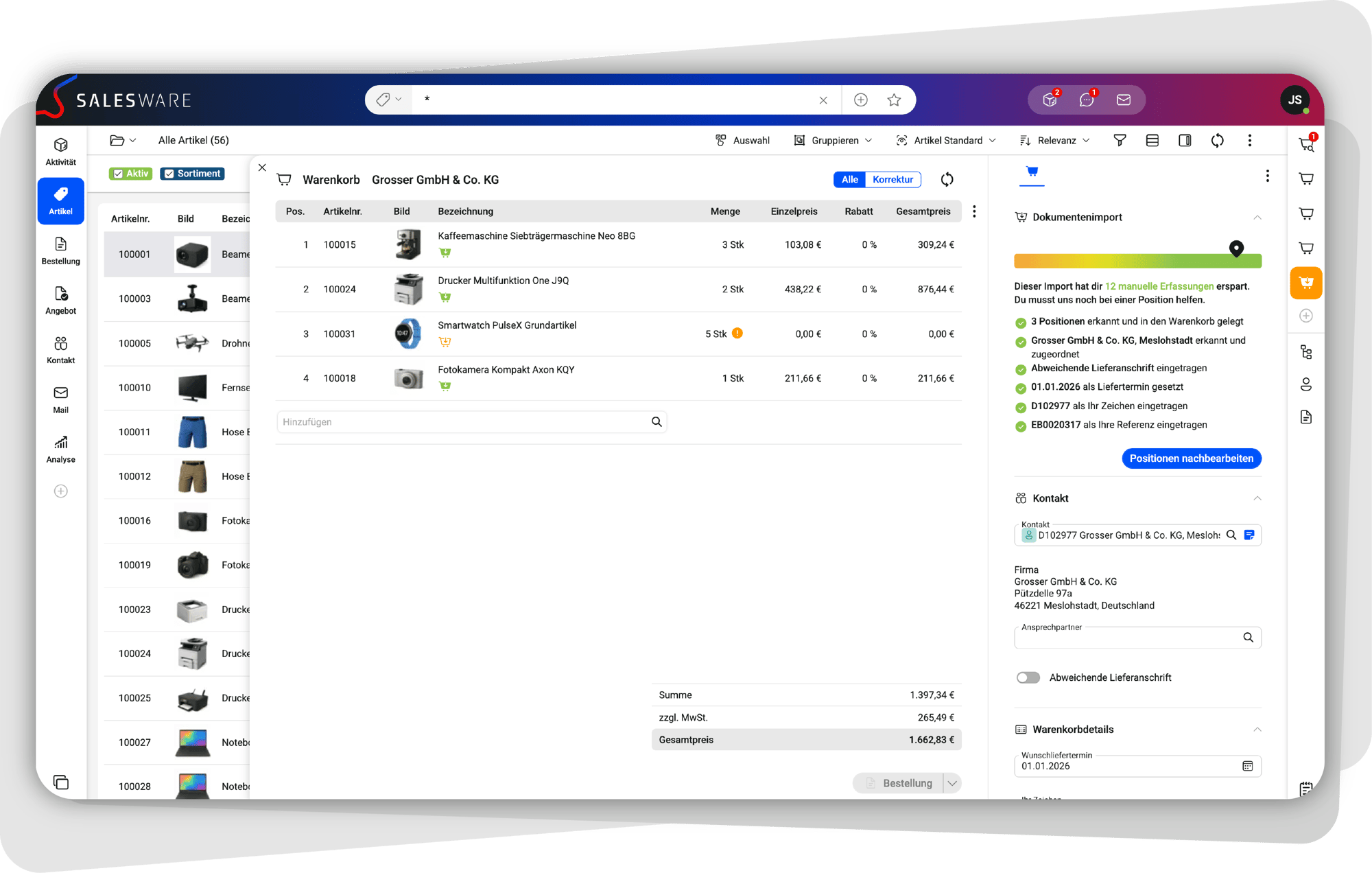 Screen_Salesware-Dokumentenimport