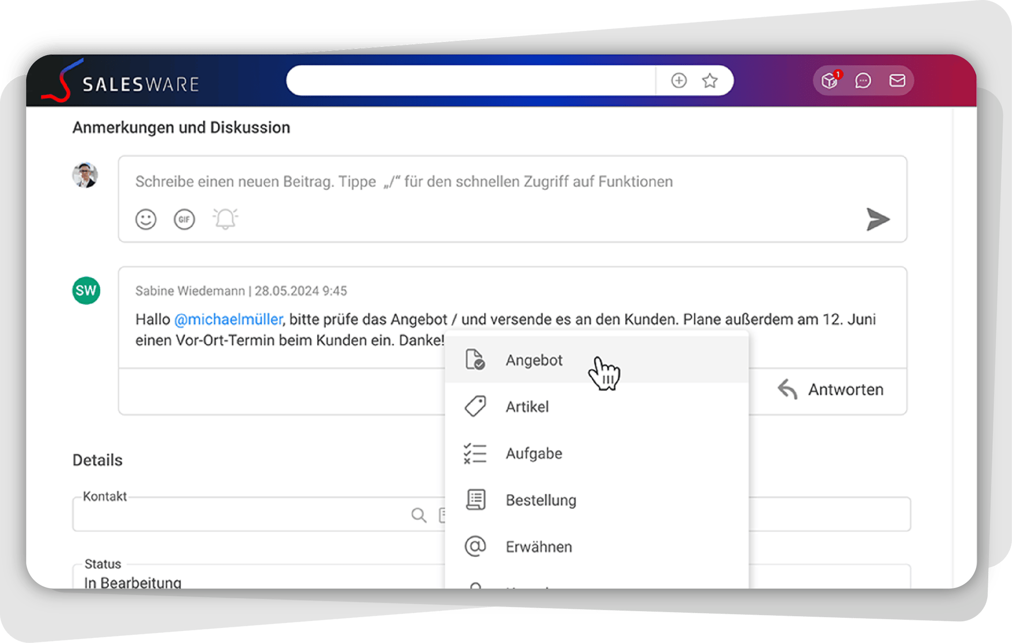 Screen_Salesware-Kommunikation