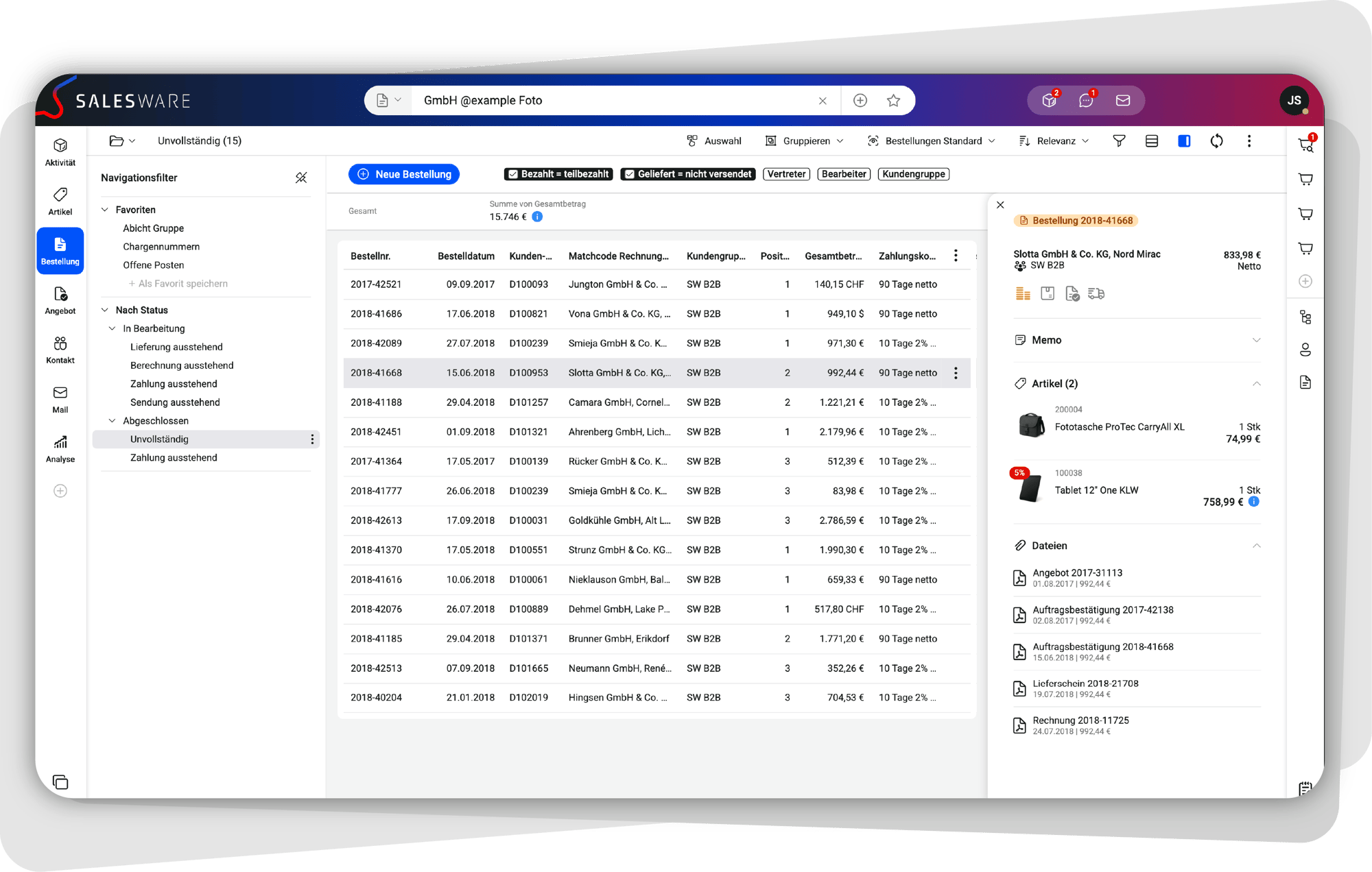 Screen_Salesware-Suche